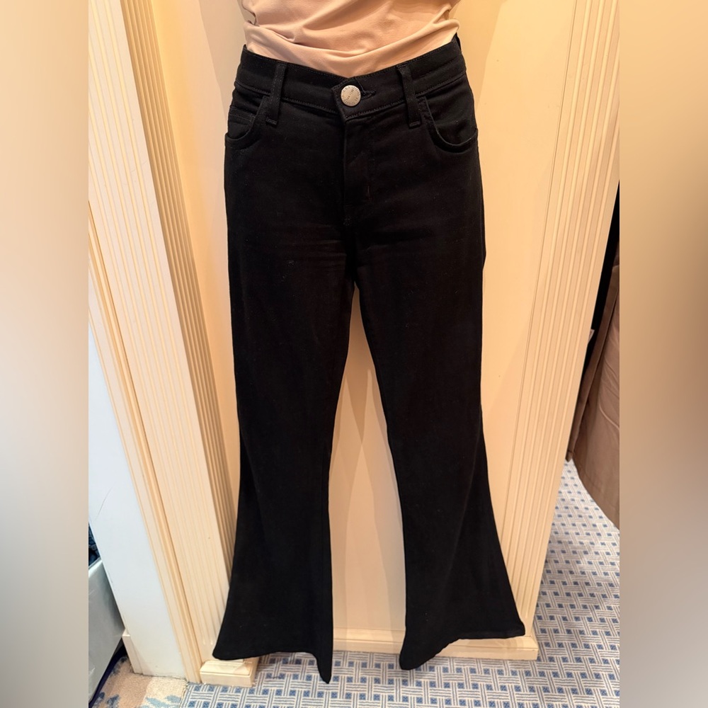 Current/Elliott "The Low Bell" Flare Jeans - Jet Black - Size 28 - Picture 4 of 8